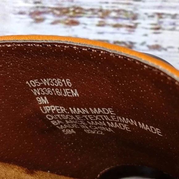 White Mountain Jem Footbeds Clog Shoe in Tan size 9 Retro Wood Slide Heel Chunky - Picture 4 of 6